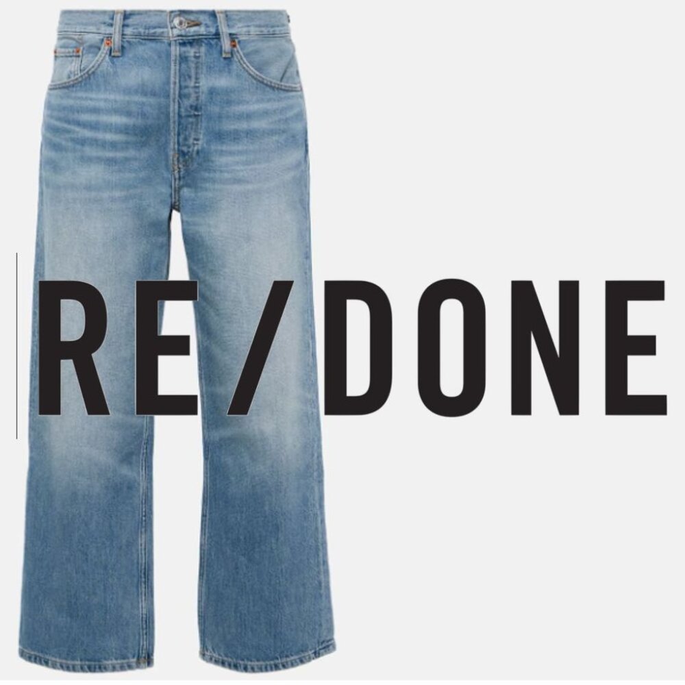 RE/DONE Loose mid-rise cropped straight jeans EUC 25